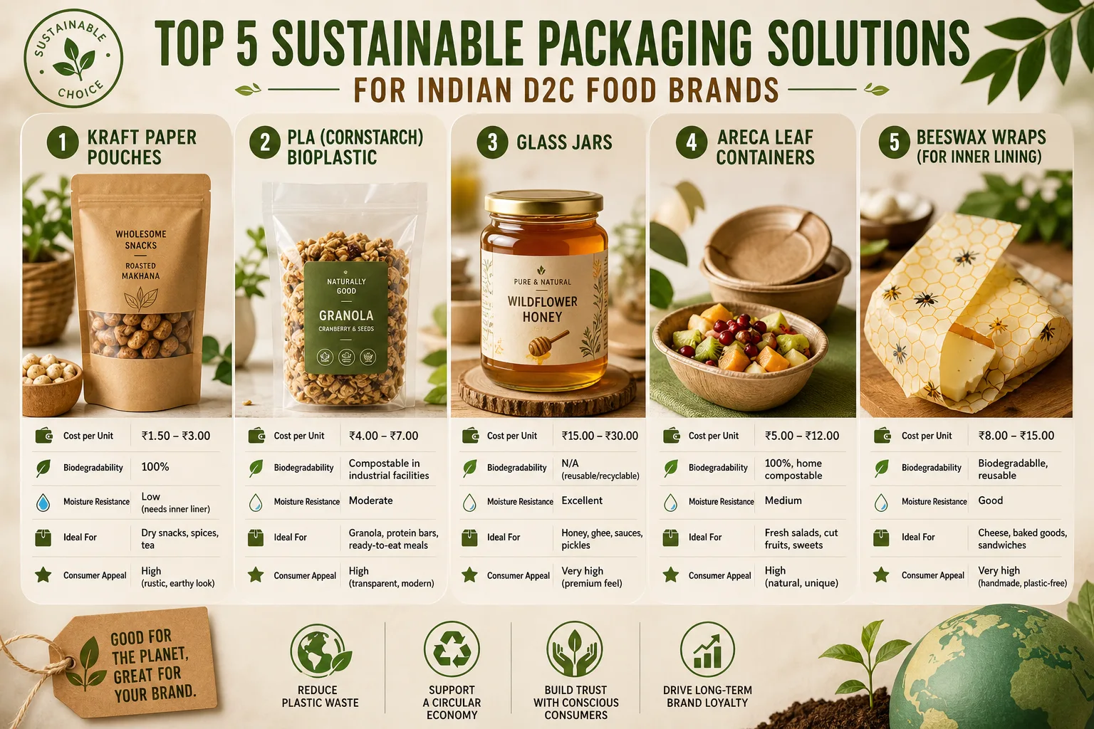 Top 5 Sustainable Packaging Solutions for Indian D2C Food Brands