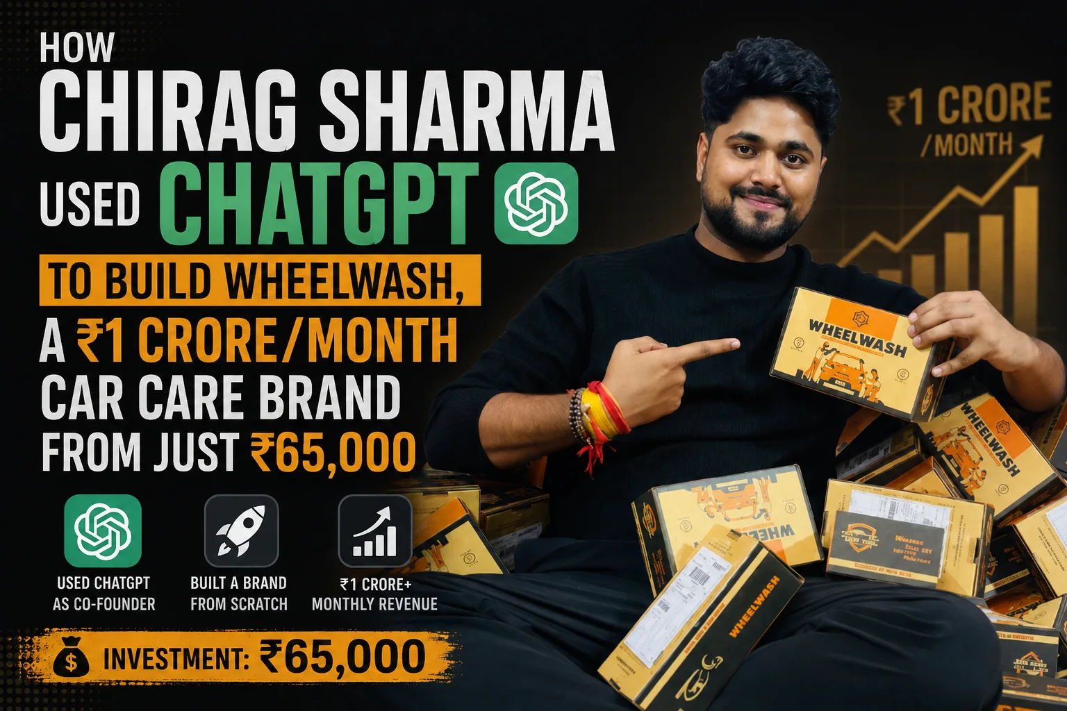 How Chirag Sharma Used ChatGPT to Build Wheelwash, a ₹1 Crore/Month Car Care Brand from Just ₹65,000
